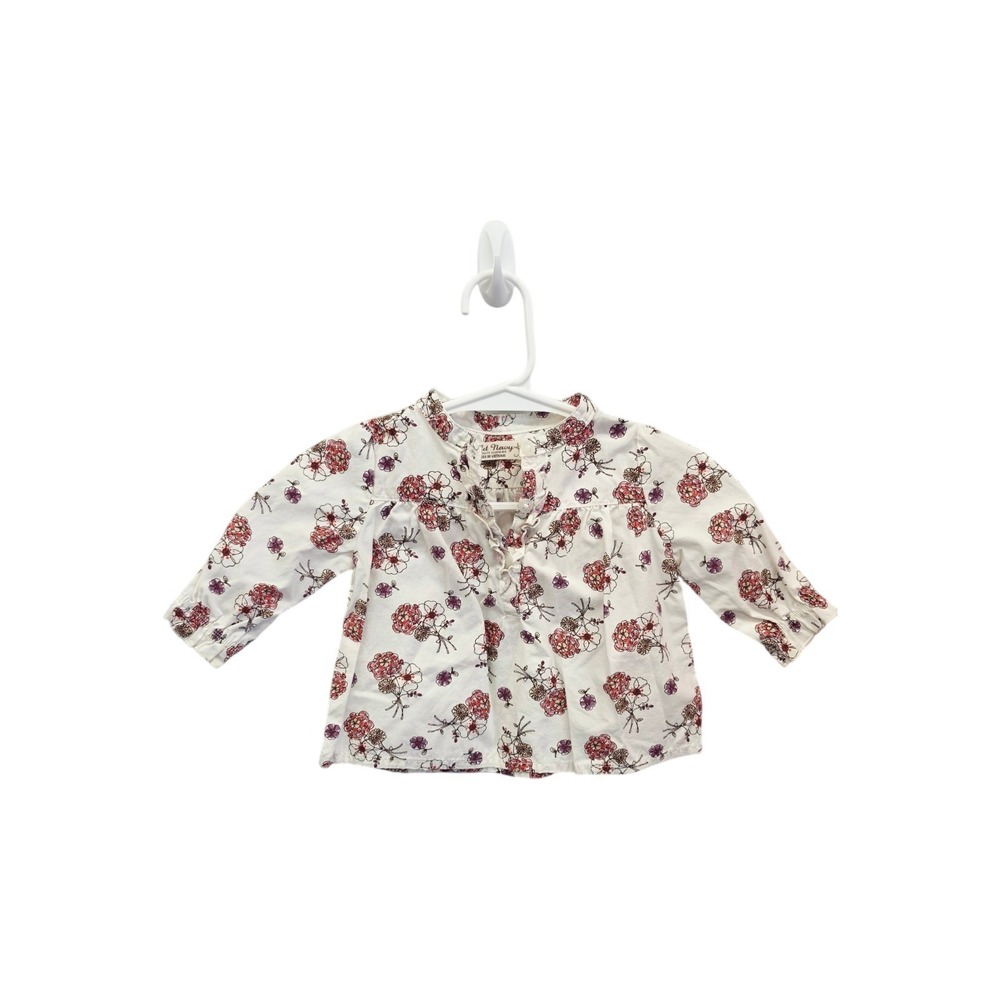 Old Navy Baby Girls 0-3M Floral Ruffle Long Sleeve Blouse